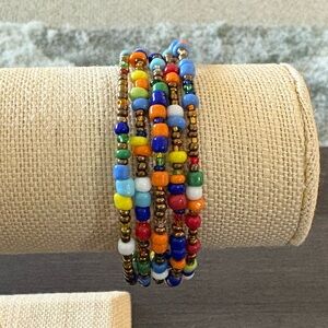 Boho Multi Color Beaded Wrap Bracelet